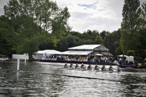 University of Leeds Boat Club Legends Crew in the row past at henley royal regatta 2019