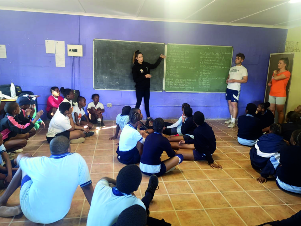 Students teaching the kids in South Africa