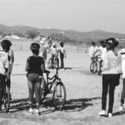kids learning to ride bikes in South Africa