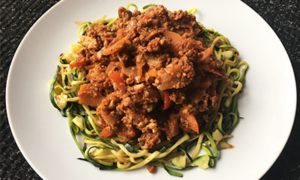 Recipe of low fat turkey bolognese