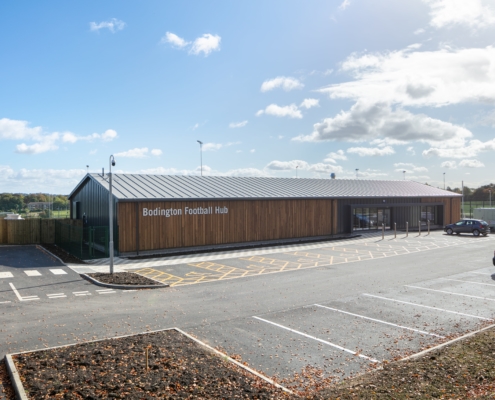 The pavilion of Bodington Football Hub