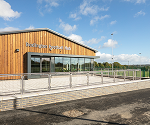 The exterior of the Bodington Football Hub pavilion