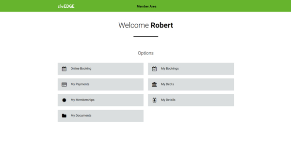 Booking system homepage