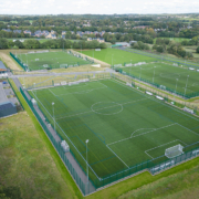 Drone shot of Bodington Football Hub pitch