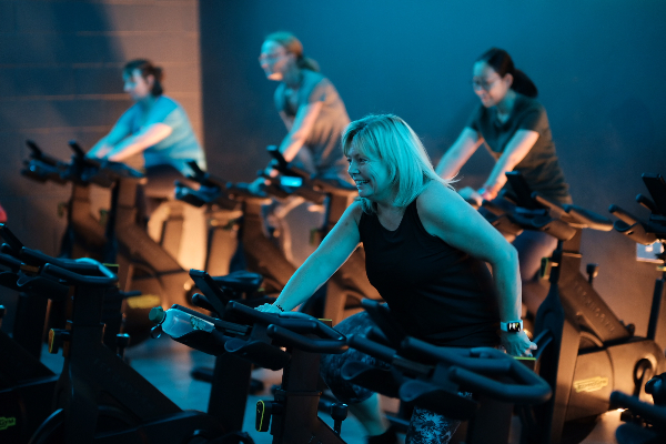 Menopause Toolkit Participant in spin class