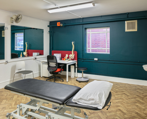 Physiotherapy room at gryphon performance hub