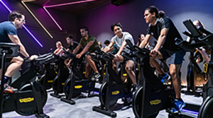 Students in a spin class