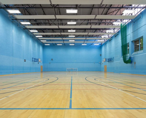 Panoramic view of The Edge sports hall