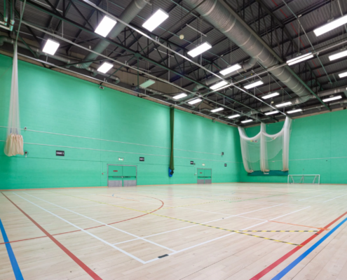 Panoramic view of The Edge sports hall