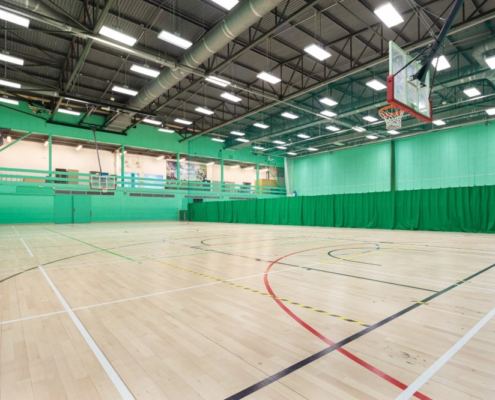 Panoramic view of The Edge sports hall