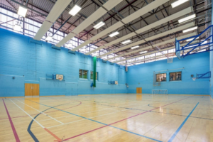 Panoramic view of The Edge sports hall