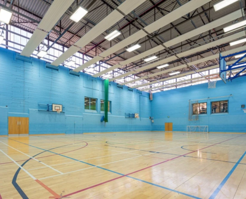 Panoramic view of The Edge sports hall