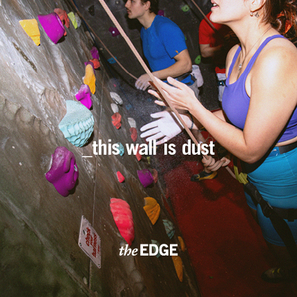 Students rock climbing
